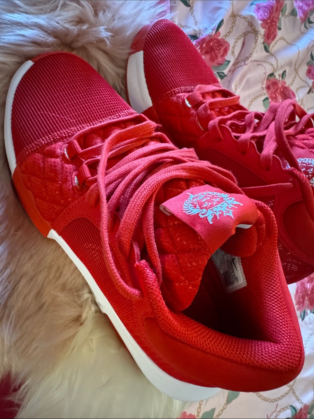 Nike Red Mesh Basketball Sneakers